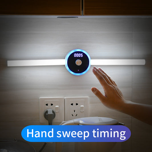 Smart Cabinet Light Clock Timing Sensor Light Removable LED Home dealsniper-net Hand sweep timing