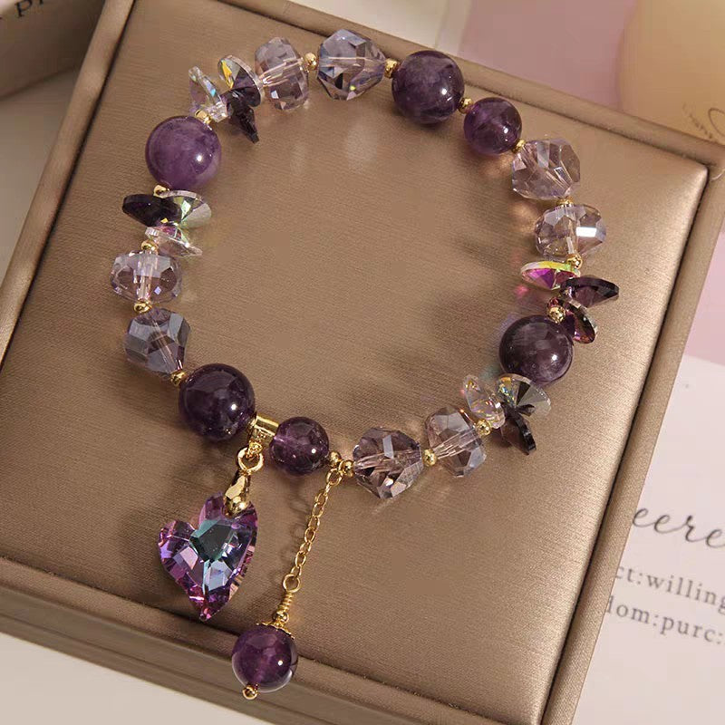 Natural Amethyst New Chinese Bracelet Love Gem Jewelry dealsniper-net