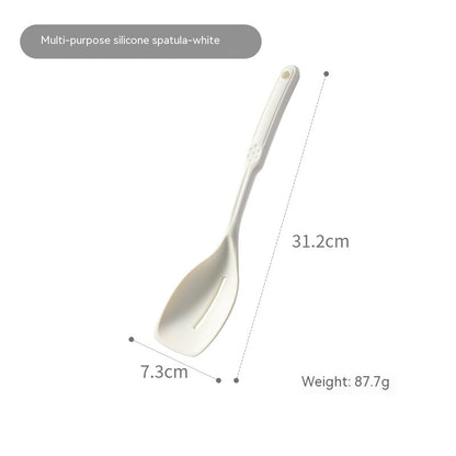 Household Multifunctional Spatula Edible Silicon Kitchen dealsniper-net Slotted Turner White