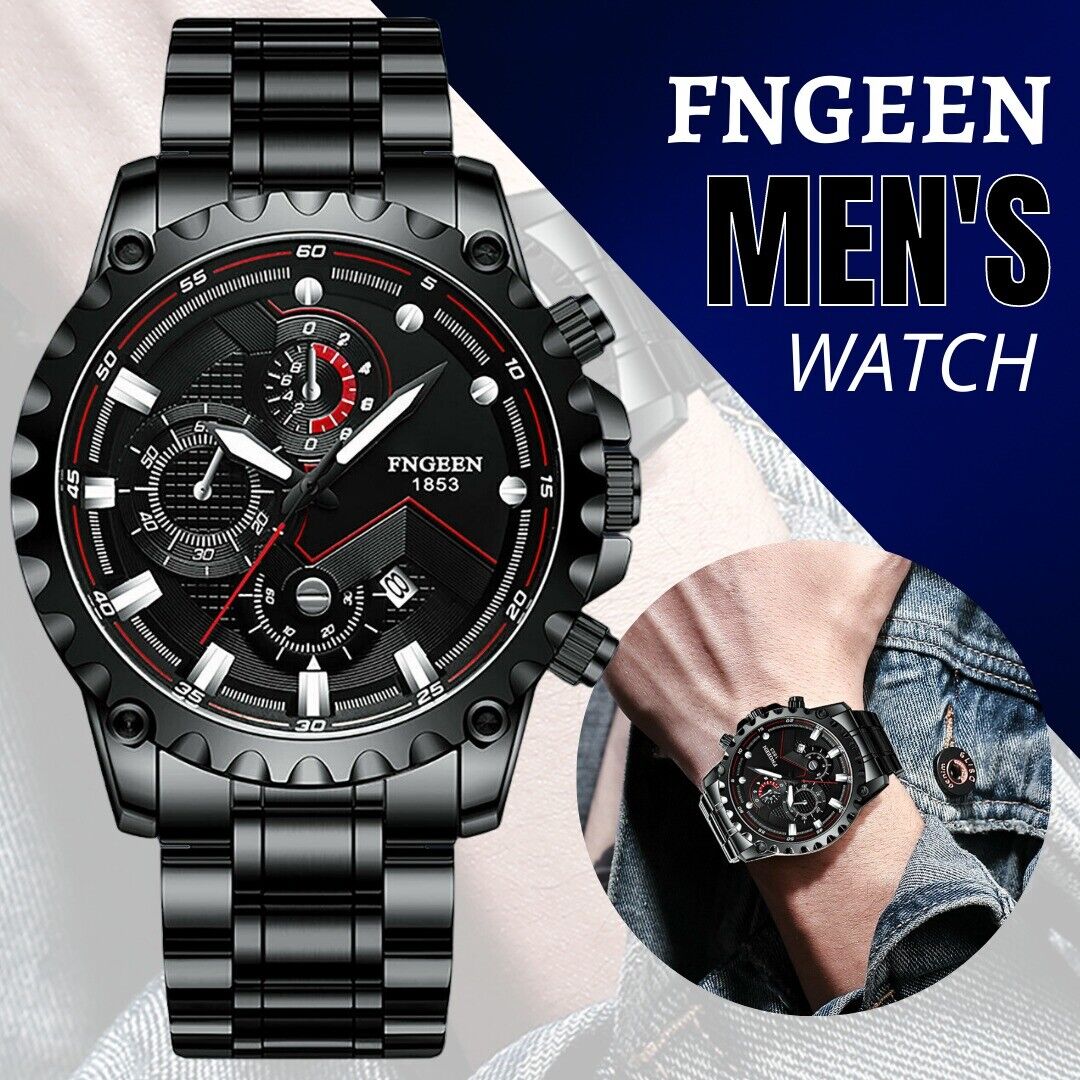 Men's Classic Stainless Steel Quartz Luminous Watch Luxury Wristwatch For MEN