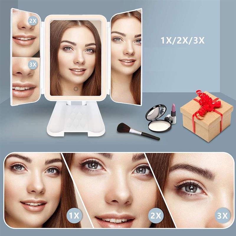 LED Light Makeup Mirror Magnifying Cosmetic Beauty Gym From House
