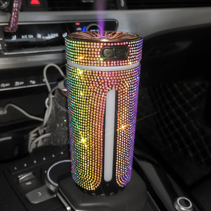 Luxury Diamond Car Humidifier LED Light Car Diffuser Vehicle DealSniper.net Colorful USB