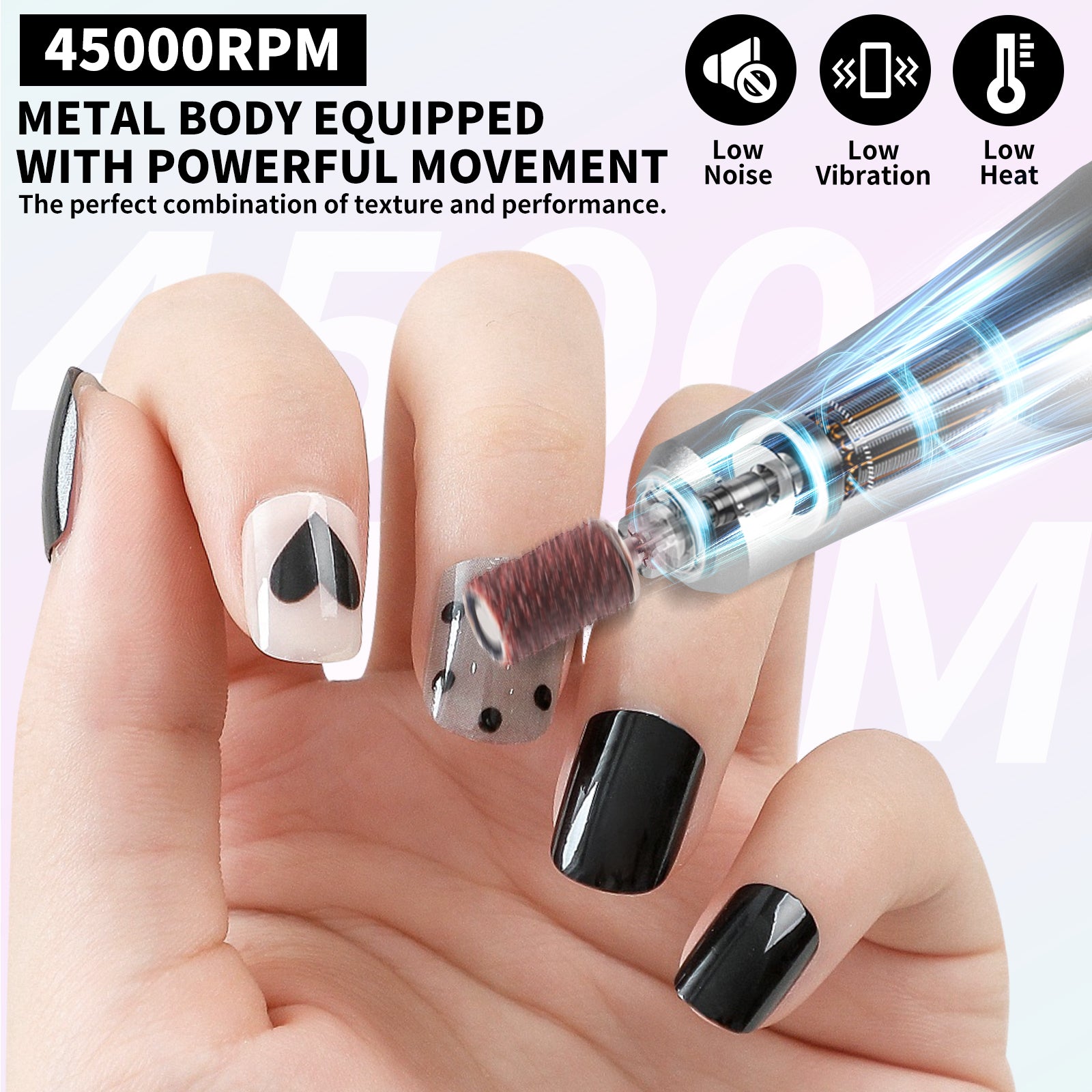 Professional Rechargeable Nail Drill Machine - 45000RPM Glitter Beauty dealsniper-net