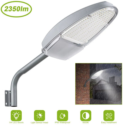 Wall Pack LED Lights 144LEDs Photocell Sensor Street Lamp Outdoor Gym From House Silver