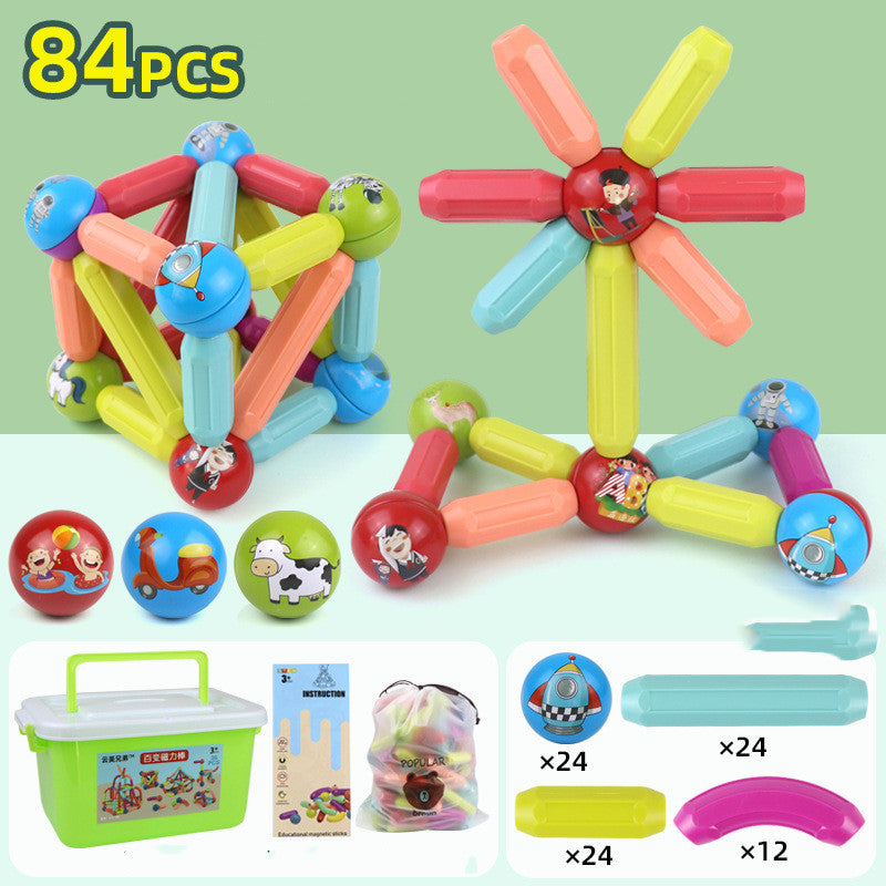 Big Size DIY Magnetic Construction Set Early Learning Constructor Kids DealSniper.net 84PCS