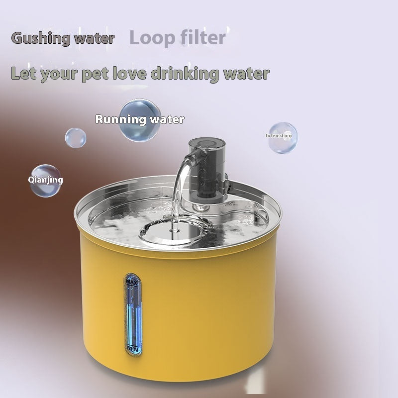 Pet Stainless Steel Plastic Spray Mute Water Dispenser Pets dealsniper-net