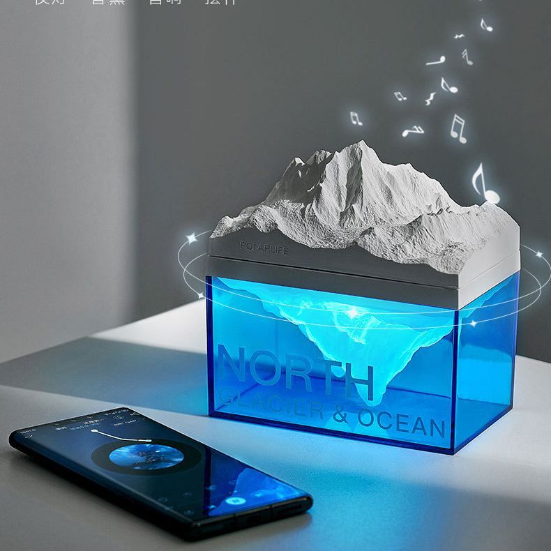 Glacier Night Light Bluetooth Speaker Bedroom Bedside Gadgets DealSniper.net
