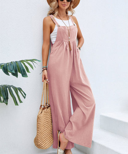 Women Long Bib Pants Overalls Casual Loose Rompers