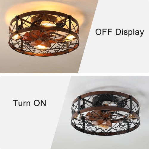 Cage Ceiling Fan With Light Black Recessed Ceiling Fan Light