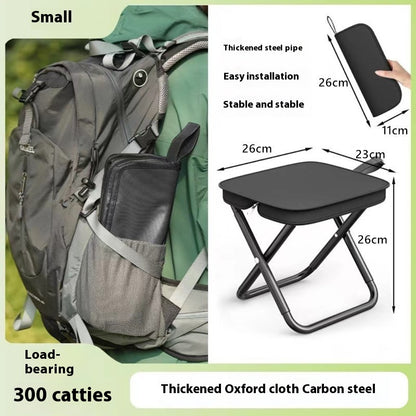 Outdoor Folding Pocket Stool Portable Outdoor DealSniper.net Black Small Size