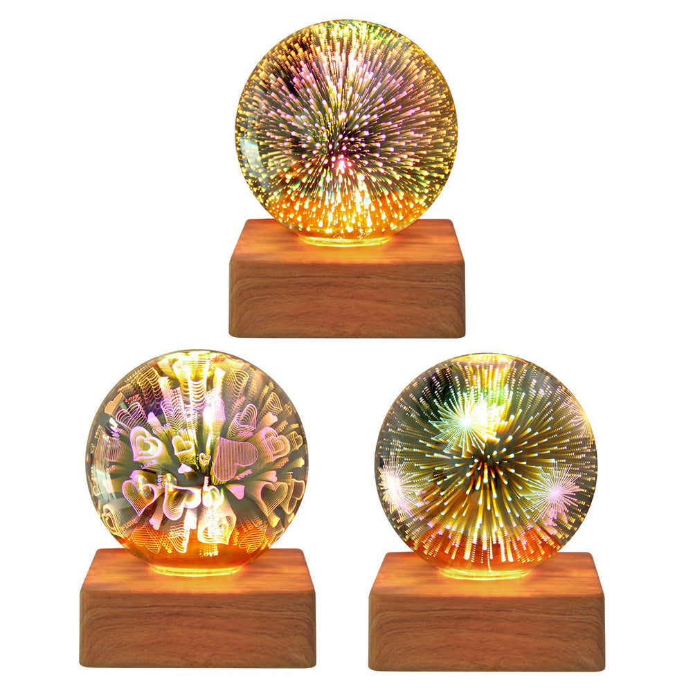 USB 3D Firework Crystals Ball Night Light Romantic Star LED Night Light Home Decor dealsniper-net