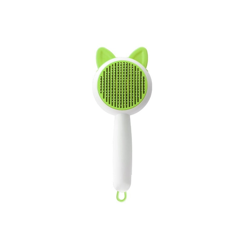 Pet Dog Brush Cat Comb Self Cleaning Pet Hair Remover Brush Pets Gym From House Greenish White Bag Packaging