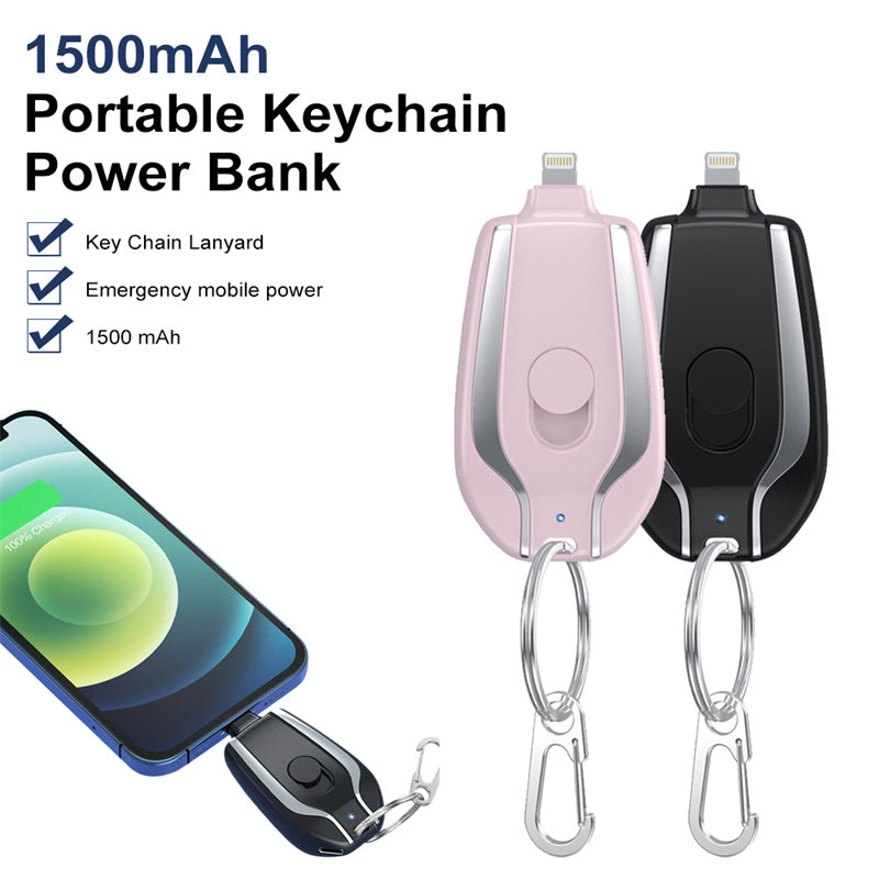 1500mAh Mini Power Emergency Pod Keychain Charger Gadgets dealsniper-net