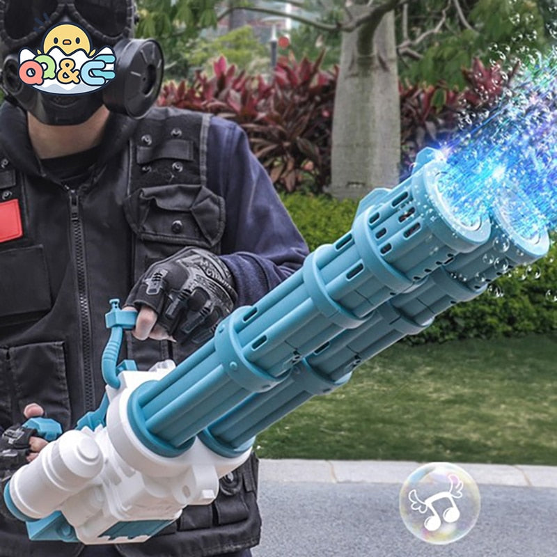 Super Big Double-Tube Bubble Gun Machine Outdoor Blowing Soap Kids Own Home Store