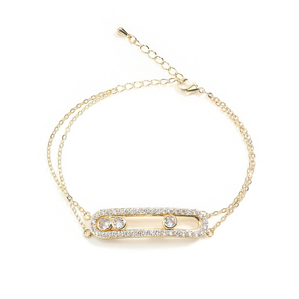 Cross-Border Classic Square-Shaped Light Luxury High-End Necklace Jewelry Gym From House Bp2013 bracelet real gold 18k
