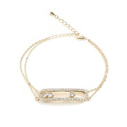Cross-Border Classic Square-Shaped Light Luxury High-End Necklace Jewelry Gym From House Bp2013 bracelet real gold 18k