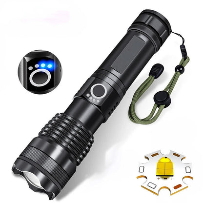 High Power 12000000 Lumen Ultra Bright Aluminum Flashlight LED Rechargeable UK Outdoor DealSniper.net Aluminum Flashlight