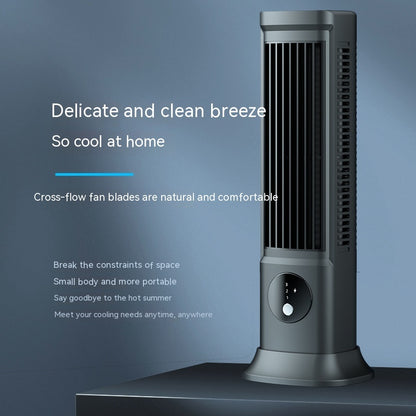 Silent And Portable USB Desktop Vertical Leafless Tower Fan Kitchen dealsniper-net Starry Sky Gray 1200 MA