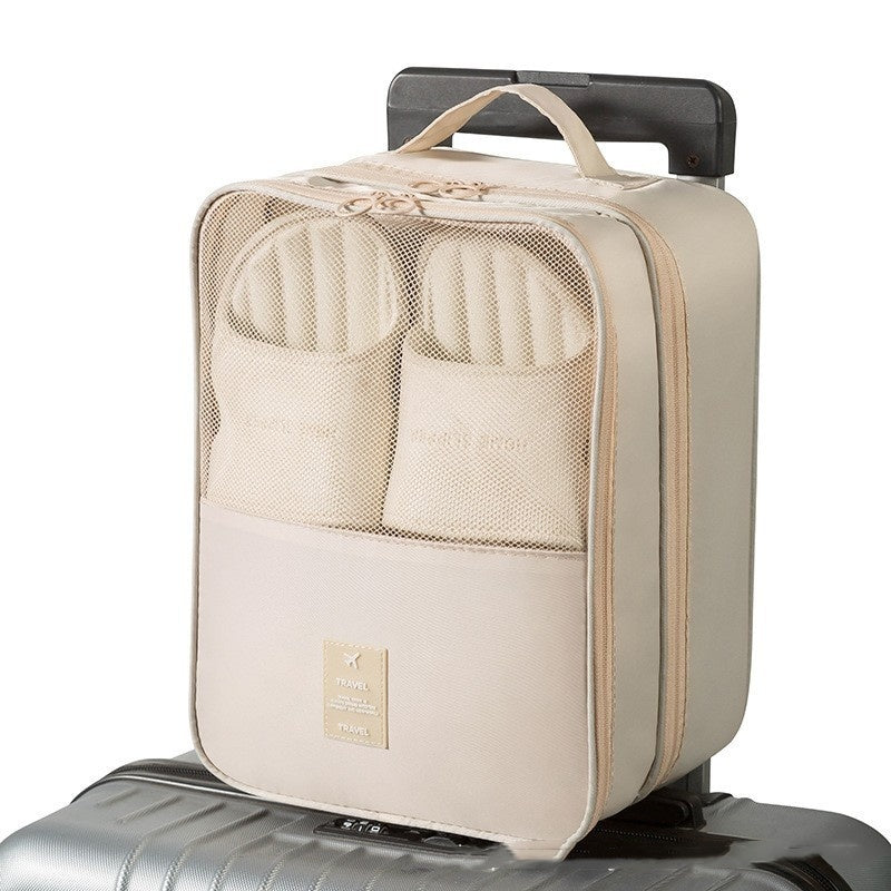 Travel Storage Three-layer Shoe Bag Thickened Oxford Cloth Shoe Bag House DealSniper.net Beige
