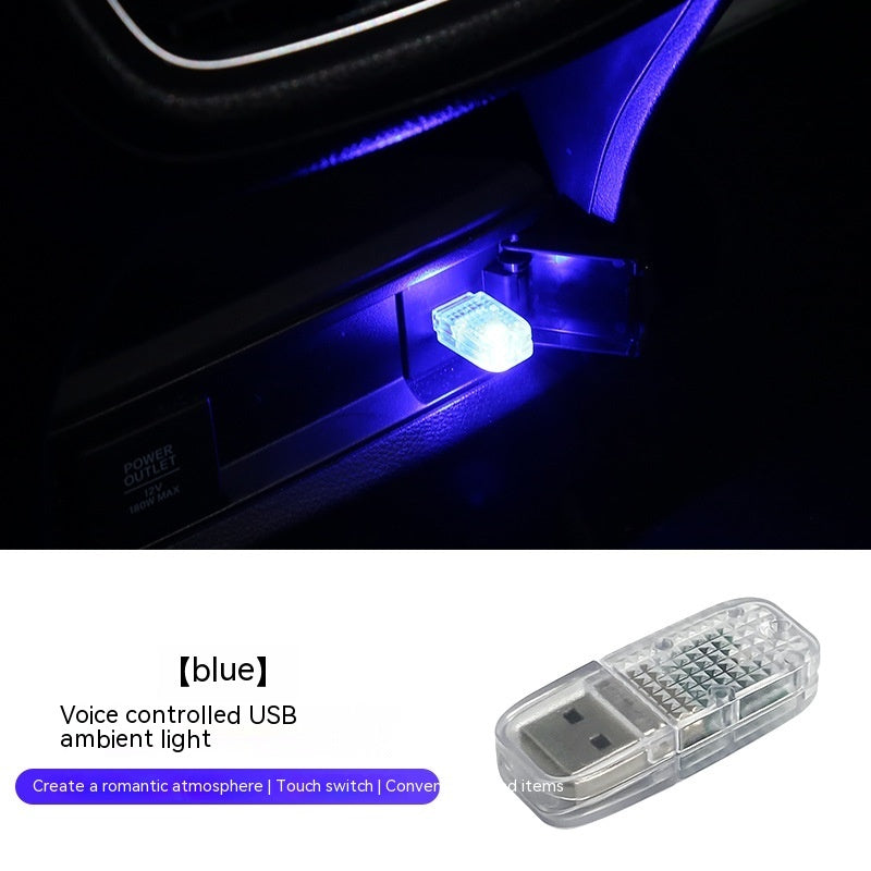 Atmosphere Car USB Light Multi-function Vehicle dealsniper-net Blue Light Is Always Bright