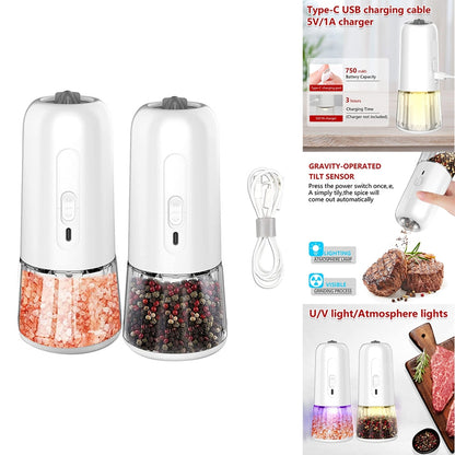 Gravity Pepper Mills Electric Salt And Pepper Grinder Adjustable