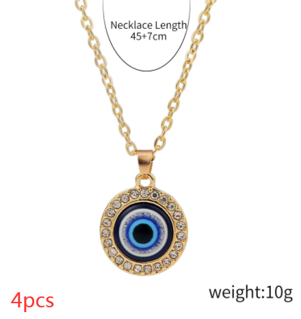 Diamond Demon Eye Necklace Female Jewelry dealsniper-net 7style 4PCS