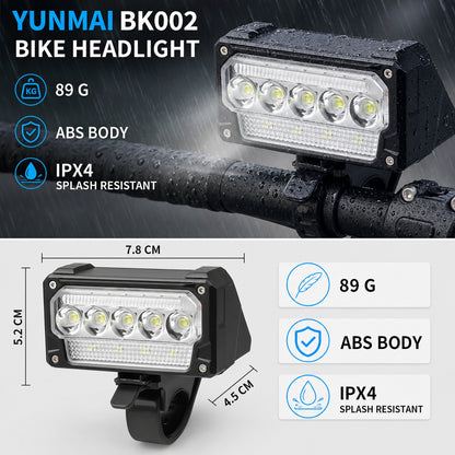 Rechargeable Motion Sensor Battery Display Type C LED Bicycle Light Vehicle DealSniper.net