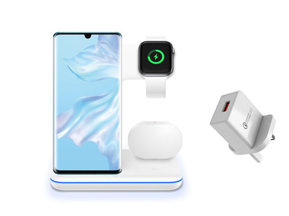 Compatible Mobile Phone Watch Earphone Wireless Charger Gadgets Gym From House White UK plug Set