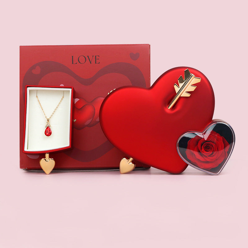 Plastic Double Love Heart-shaped Jewelry Box Holidays DealSniper.net