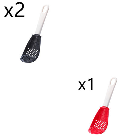 Multifunctional grinding and crushing colander and draining spoon House dealsniper-net 2pcs black and 1pcs red