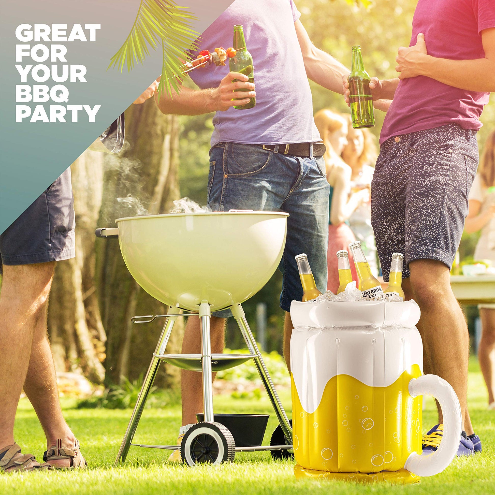 Large Inflatable Beer Mug Cooler Pool Float Drink Cooler For Adults Deals DealSniper.net