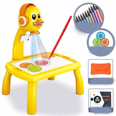 Cartoon Giraffe Projection Painting Study Desk Kids dealsniper-net C