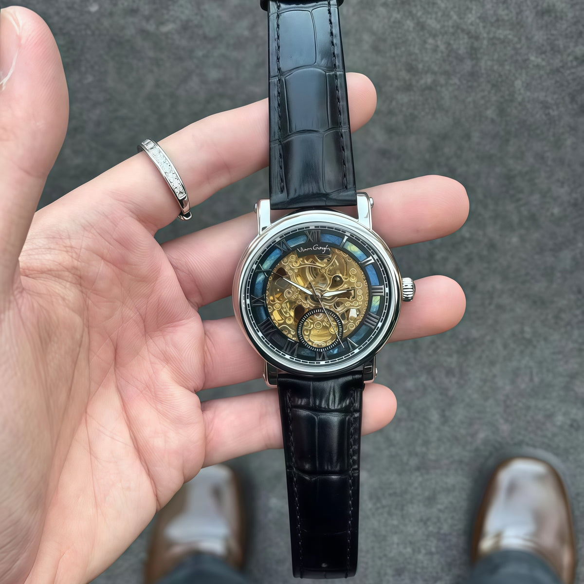 VAN GOGH Starry Night Series Blue Dial Skeleton Watch Jewelry DealSniper.net