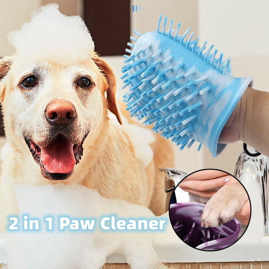 2 In 1 Dog Paw Cleaner Cup Pet Foot Cleaning Washer Brush Pets dealsniper-net