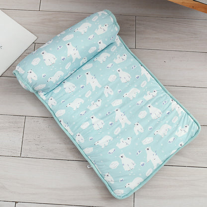 Cool Mat Summer Pet Blanket Cooling Breathable Bed Pets DealSniper.net Green and White Bear Large