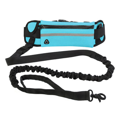 Hands Free Dog Leash Pet Walking And Training Belt Pets Gym From House Blue