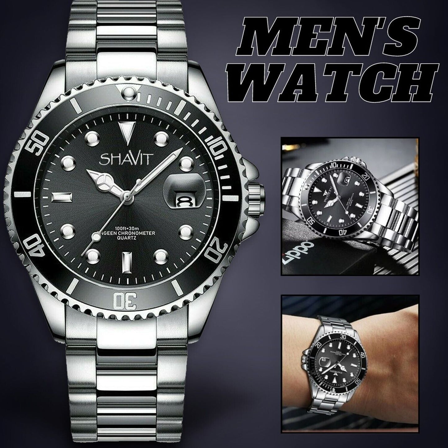 Men's Watch Classic Stainless Steel Quartz Luxury Wristwatch Relojes De Hombre Jewelry dealsniper-net