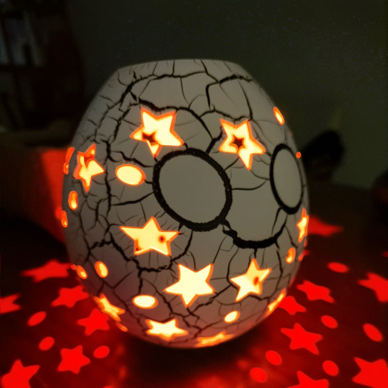 Cracked Led Goose Egg Lamp Charging Rgb Tumbler Home Decor Gym From House USB Charging Three Colors Star bicolor