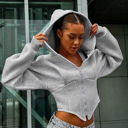 Zipper Hoodie Cardigan Y2K Ins Fashion Street Long Sleeve Women DealSniper.net