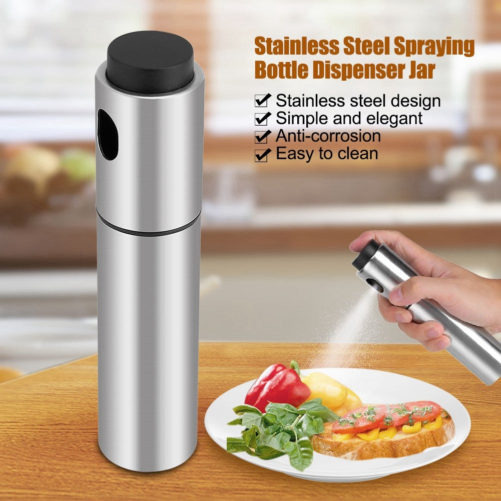 Stainless Steel Olive Oil Spraying Bottle Dispenser Sprayer Kitchen dealsniper-net