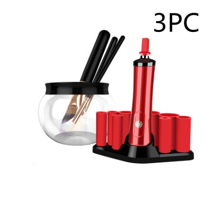 Makeup Brush Cleaner Beauty dealsniper-net 3PC Scrubber red