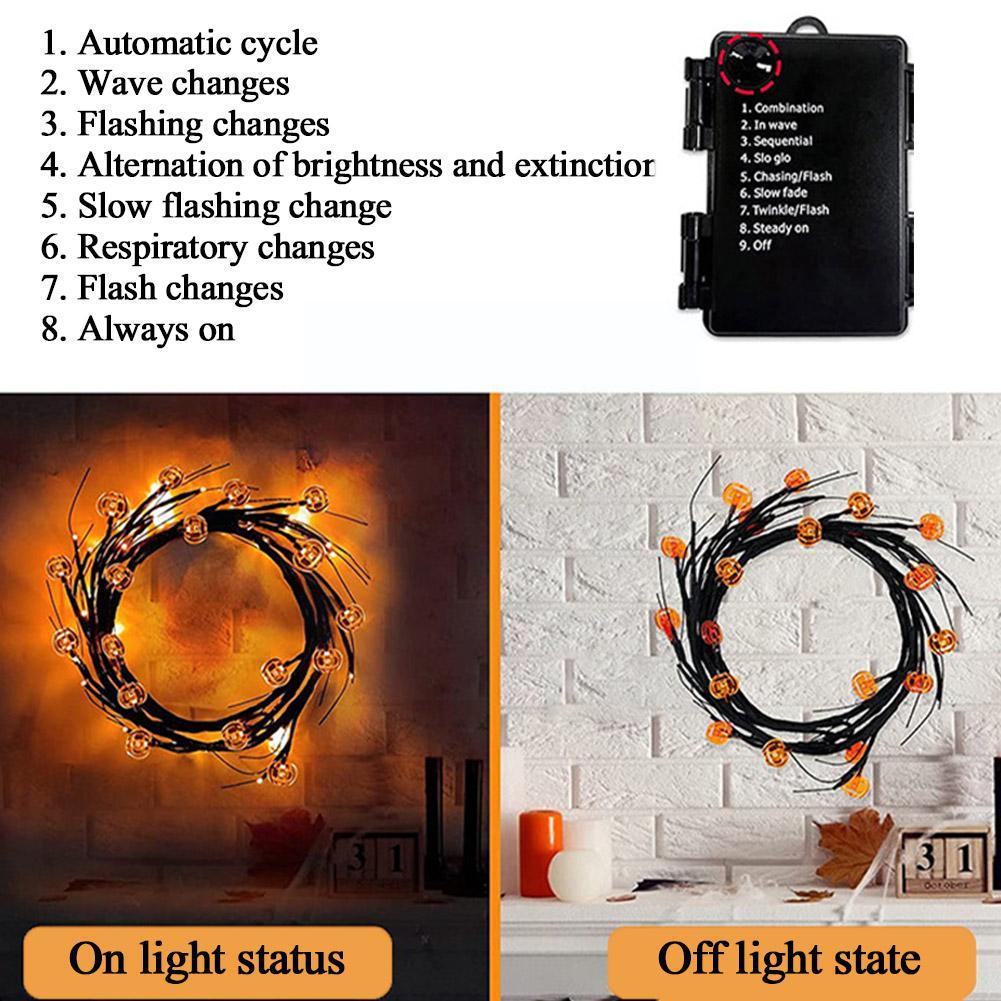 Halloween LED Willow Vine String Light Cool Cartoon Home Decor Gym From House