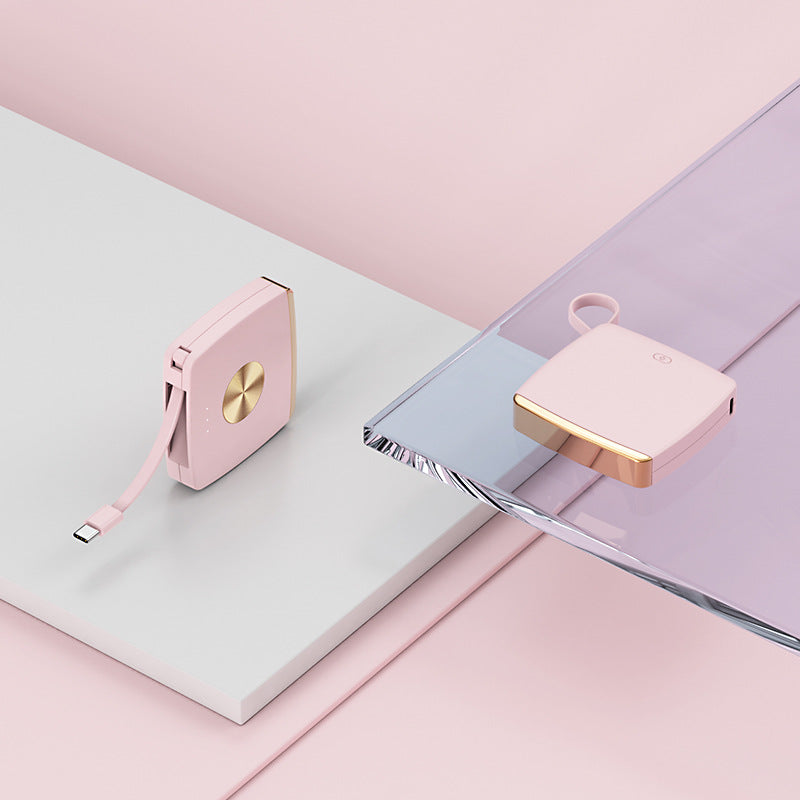 5000 MA Pendant Emergency Power Bank Electronics dealsniper-net Pink Apple Cable 5000 MA
