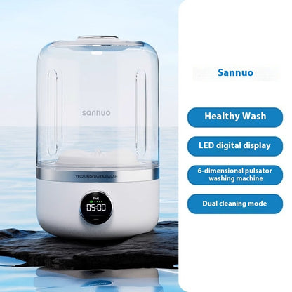 Mini Rechargeable Washing Machine Underwear Travel Portable Kitchen DealSniper.net Streamer White