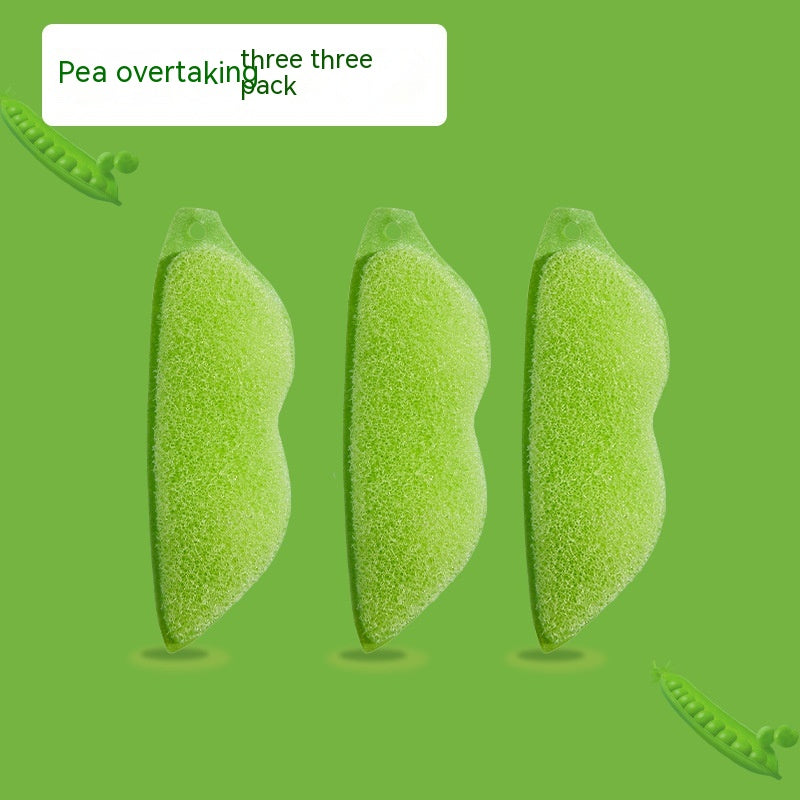 Household Kitchen Pea Sponge Bottle Wipe Cleaning Brush Kitchen dealsniper-net Pea Overtaking 3 Green Beans