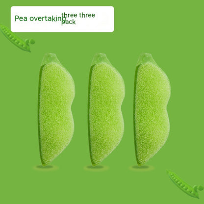 Household Kitchen Pea Sponge Bottle Wipe Cleaning Brush Kitchen dealsniper-net Pea Overtaking 3 Green Beans