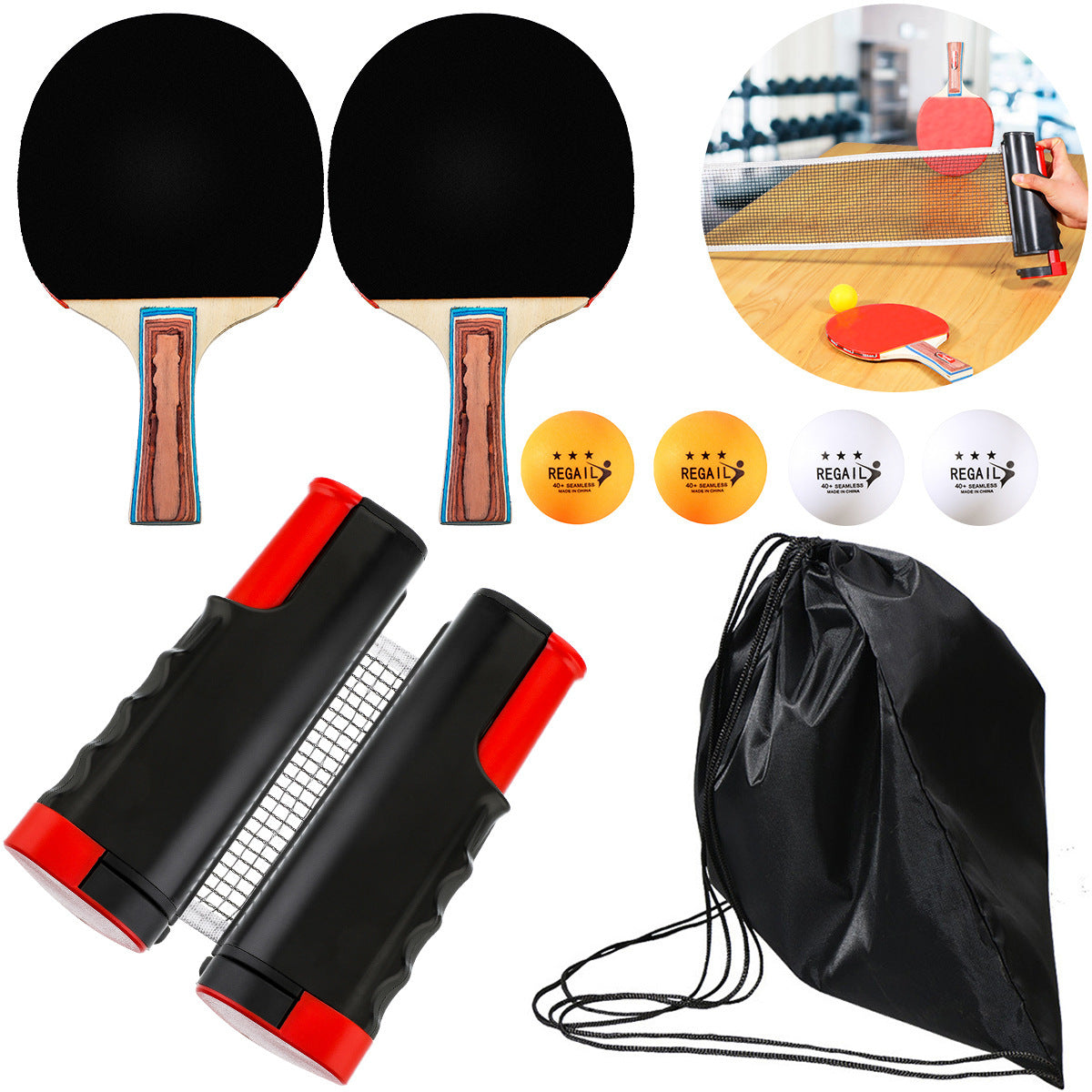 Portable Table Tennis Rackets Set Sports DealSniper.net