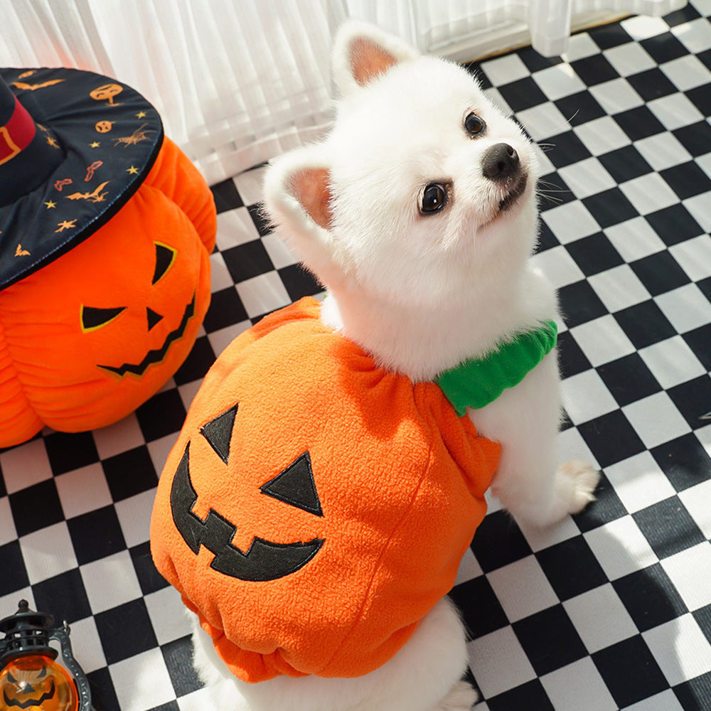 Halloween Pumpkin Vest For Dogs Cats Festive Pet Costume Harness Pets null
