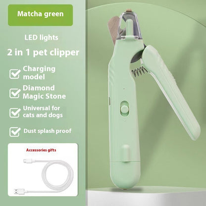 2 In 1 Pet Nail Clippers With Led Light Dog Cat Special Blood Line Pets Gym From House Green