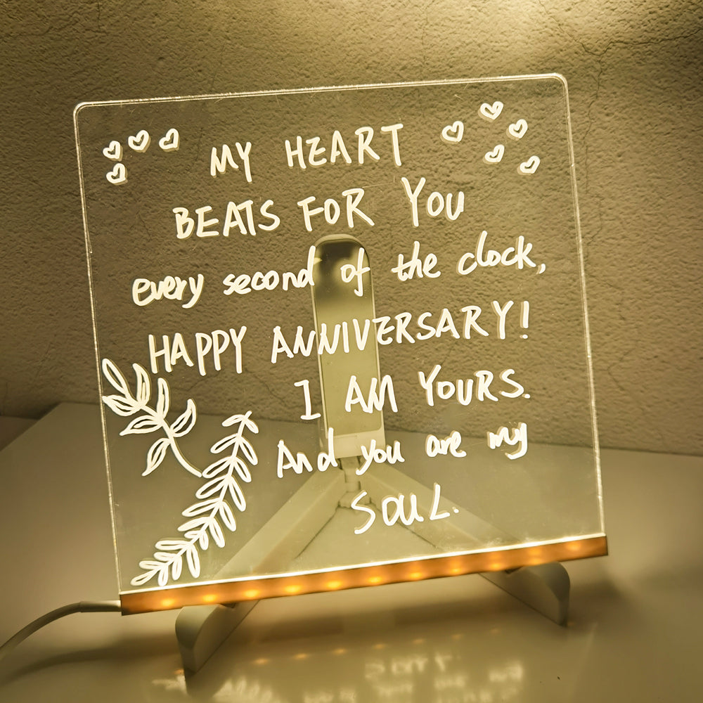 Acrylic DIY Note Board LED Night Light Creative Message Board Home dealsniper-net